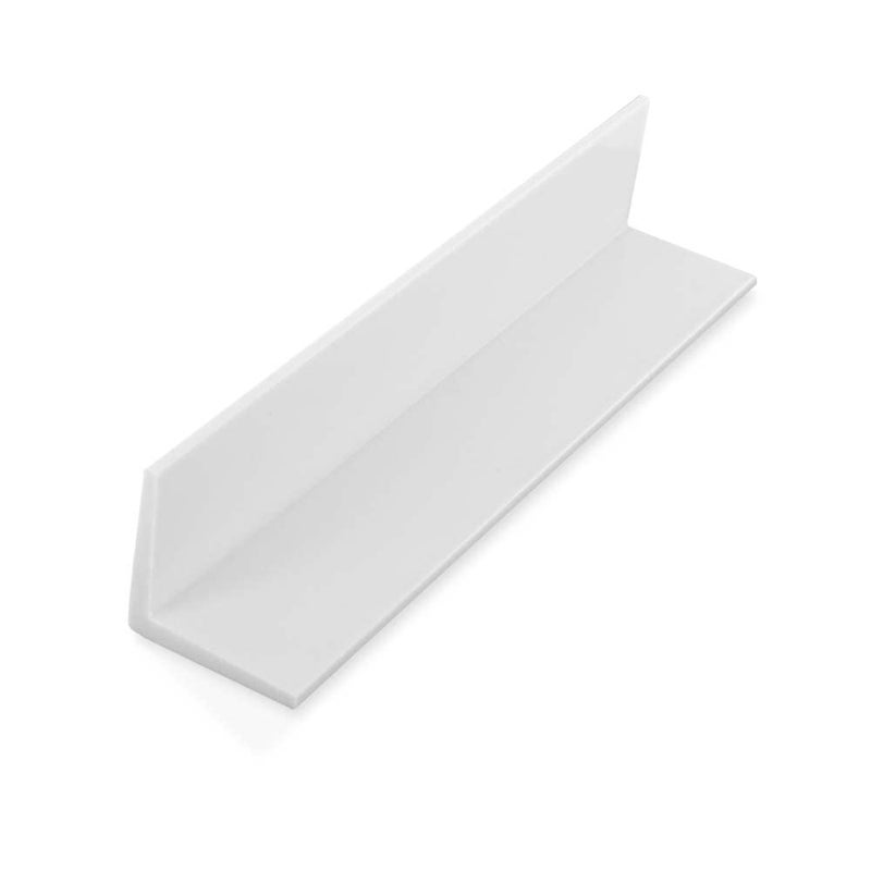Outwater Plastics White 1-1/2 Inch X 1-1/2 Inch X 1/8 Inch Rigid Plastic Extruded 90 Degree Angle 36 Inch Lengths (Pack of 4) - Image 1